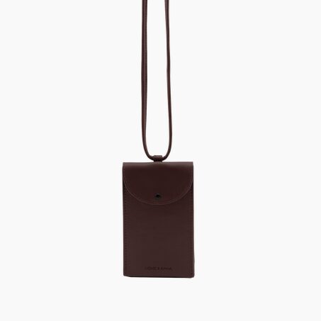 Monk & Anna Coque de téléphone POUCH MAHOGANY acajou