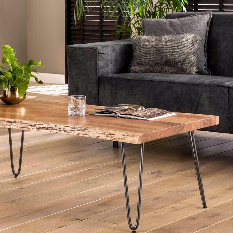 Table basse LINA coloris acacia naturel 120 x 60 cm