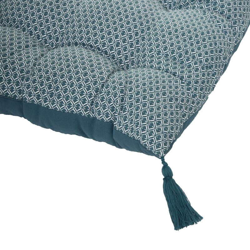 Coussin de sol OTTO coloris bleu canard 60 x 120 cm