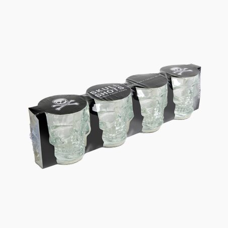 Kikkerland Verre SET DE 4 VERRES SKULL coloris transparent