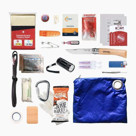 EN MODE SURVIE Kit KIT DE SURVIE RANDONNÉE BLEU
