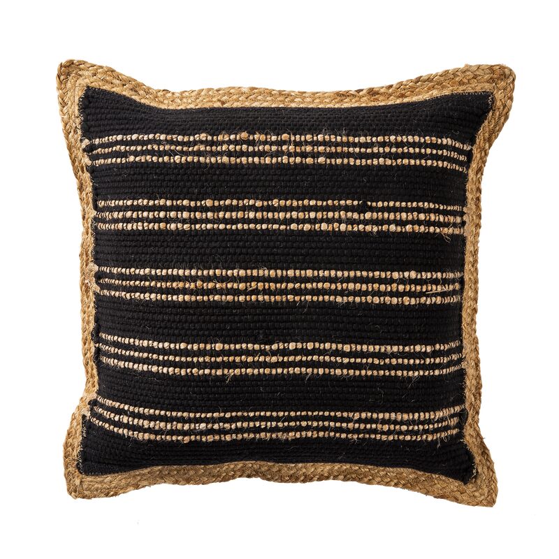 Coussin ORIA coloris Noir/naturel 50 x 50 cm