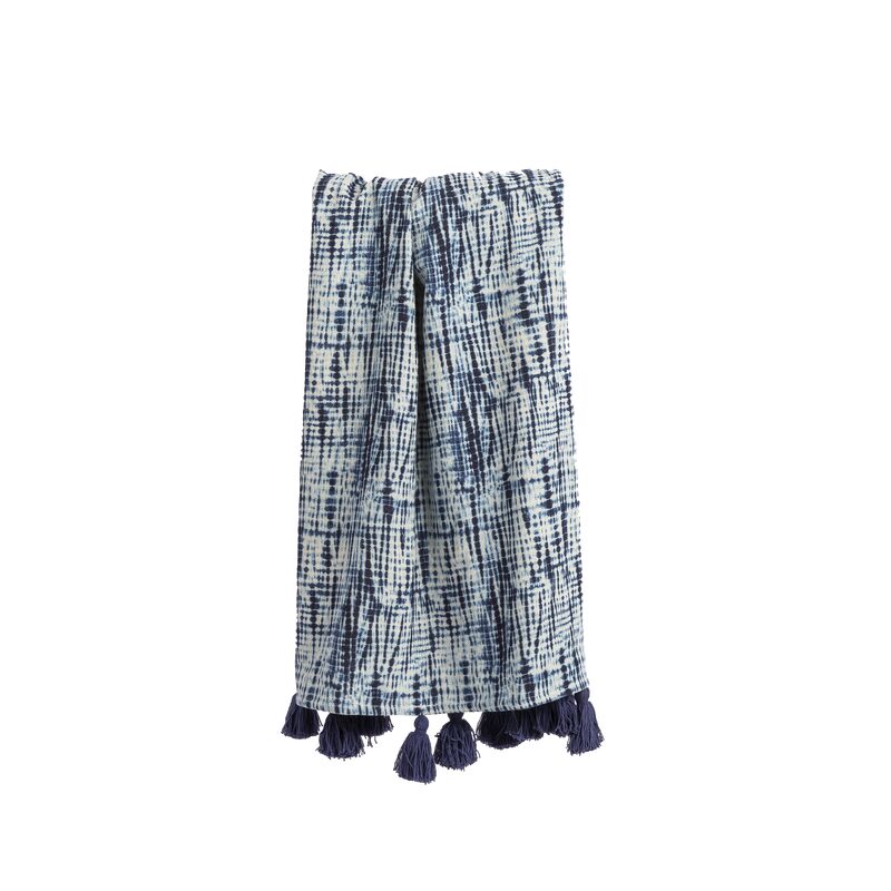 Plaid coton recyclé TIA coloris indigo