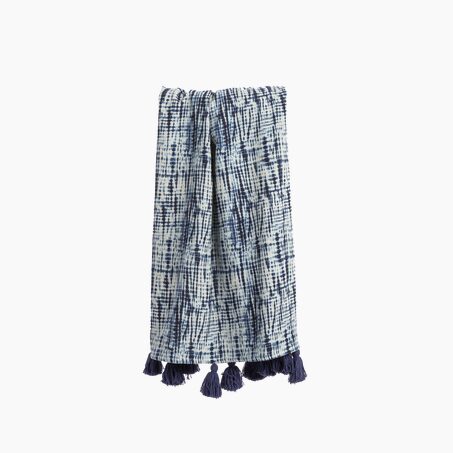 Plaid coton recyclé TIA coloris indigo