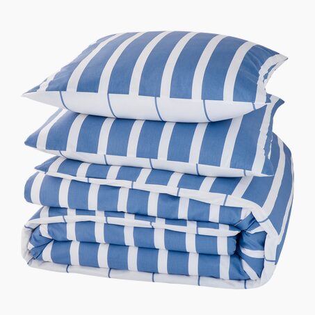 Parure de lit en toile de coton STRIPES bleu 240 x 220 cm