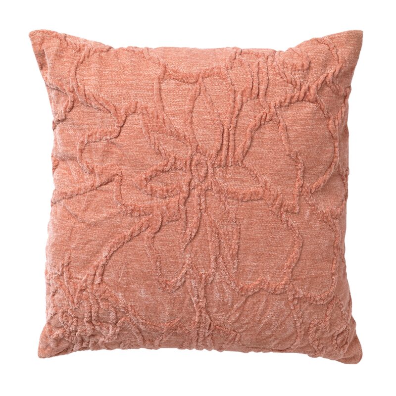 Coussin HEAVEN coloris rose orangé 45 x 45 cm