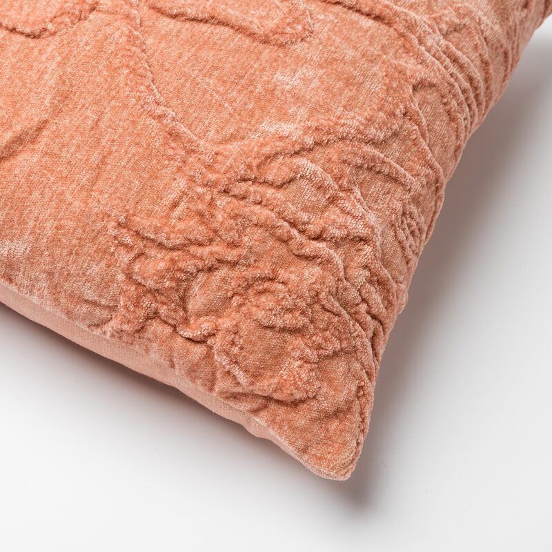 Coussin HEAVEN coloris rose orangé 45 x 45 cm