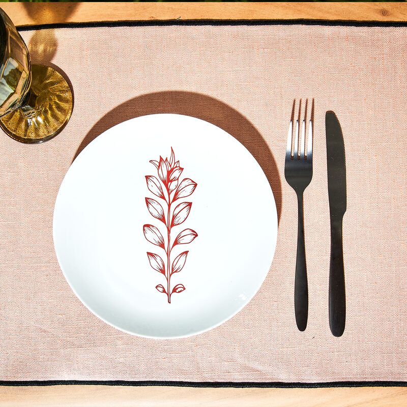 Assiette DAHLI coloris rouge