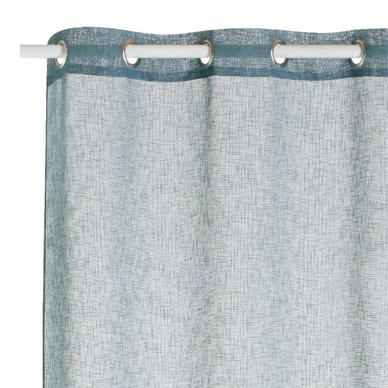Voilage LOOM coloris bleu métal 140 x 240 cm