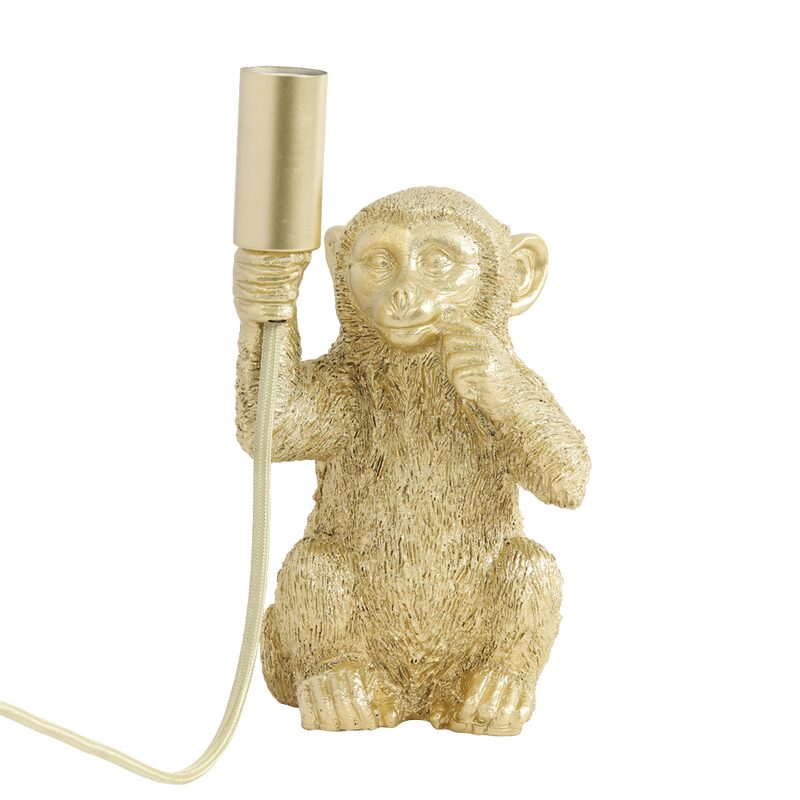 Lampe à poser MONKEY THINKER coloris or  23,5 x 12,5 cm