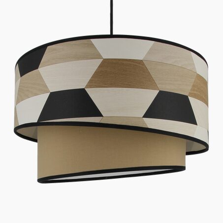 Suspension FREERIK cappuccino noir et blanc 22,5 x 38 cm