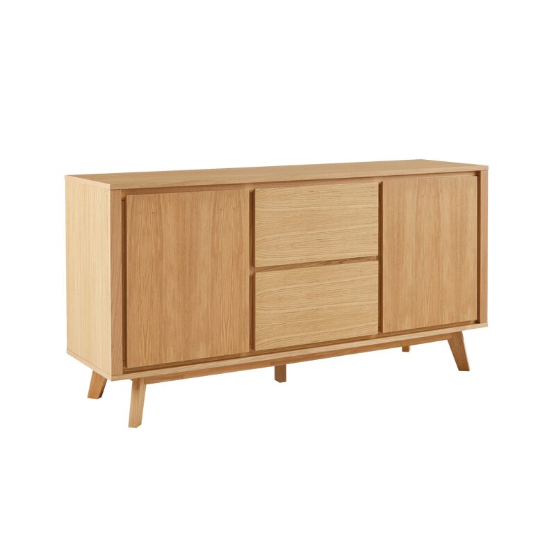 Buffet FIGARI coloris chêne clair hauteur 82 cm