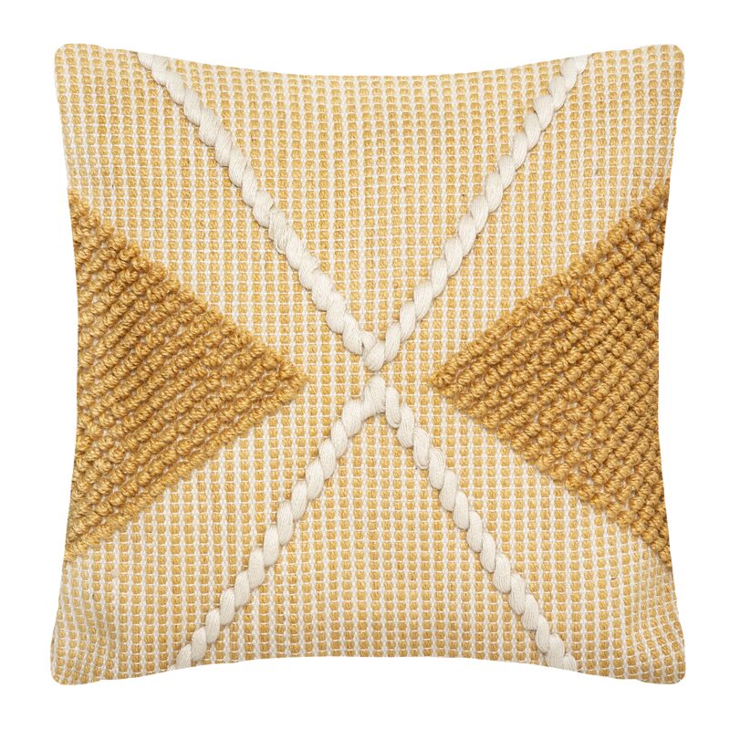 Coussin ROWY coloris ocre 45 x 45 cm