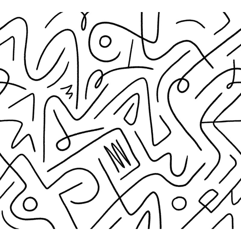 Papier peint panoramique XL BLACK LINES 300 x 270 cm