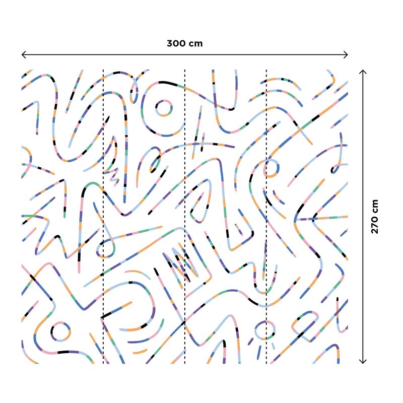 Papier peint panoramique XL COLOR LINES 300 x 270 cm