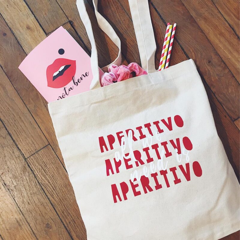 Tote bag APERITIVO coloris blanc