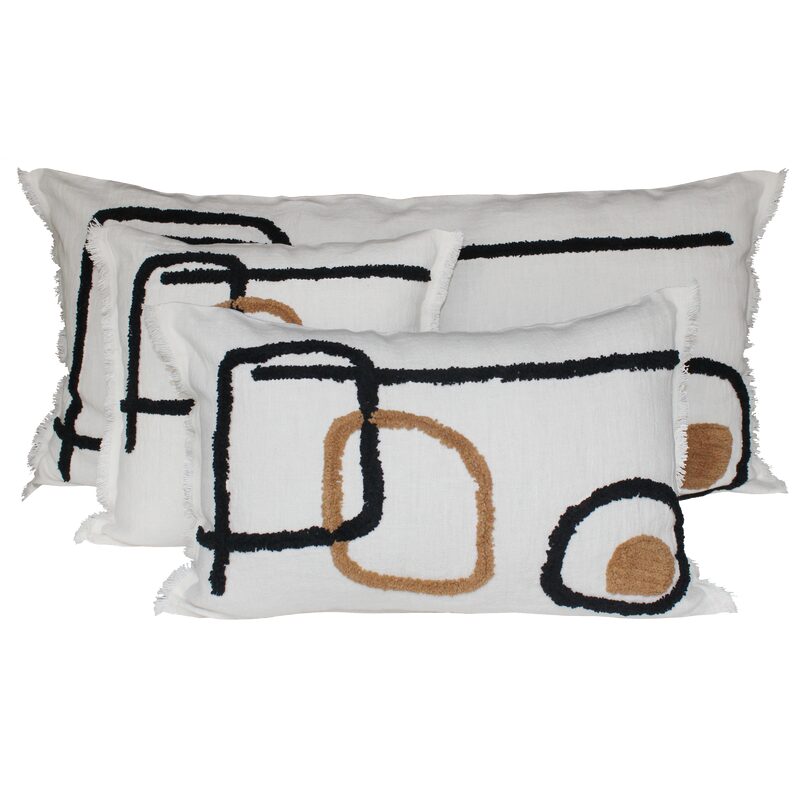 Housse de coussin TIKRI coloris ivoire 40 x 60 cm