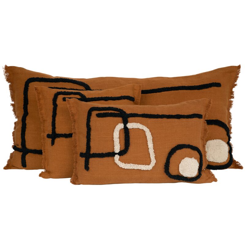 Housse de coussin TIKRI coloris caramel 40 x 60 cm