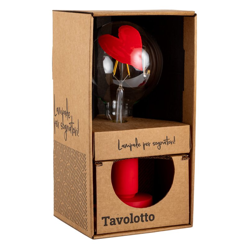 Lampe à poser TAVOLOTTO coloris rouge 24,5 x 12,5 cm