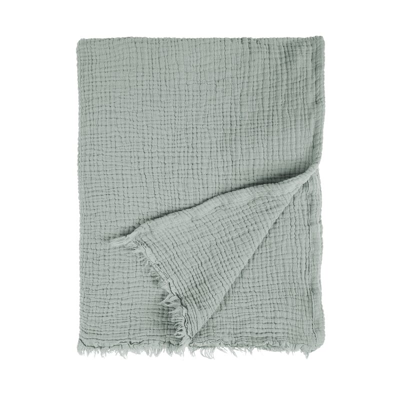 Plaid gaze de coton GRISHA coloris iceberg