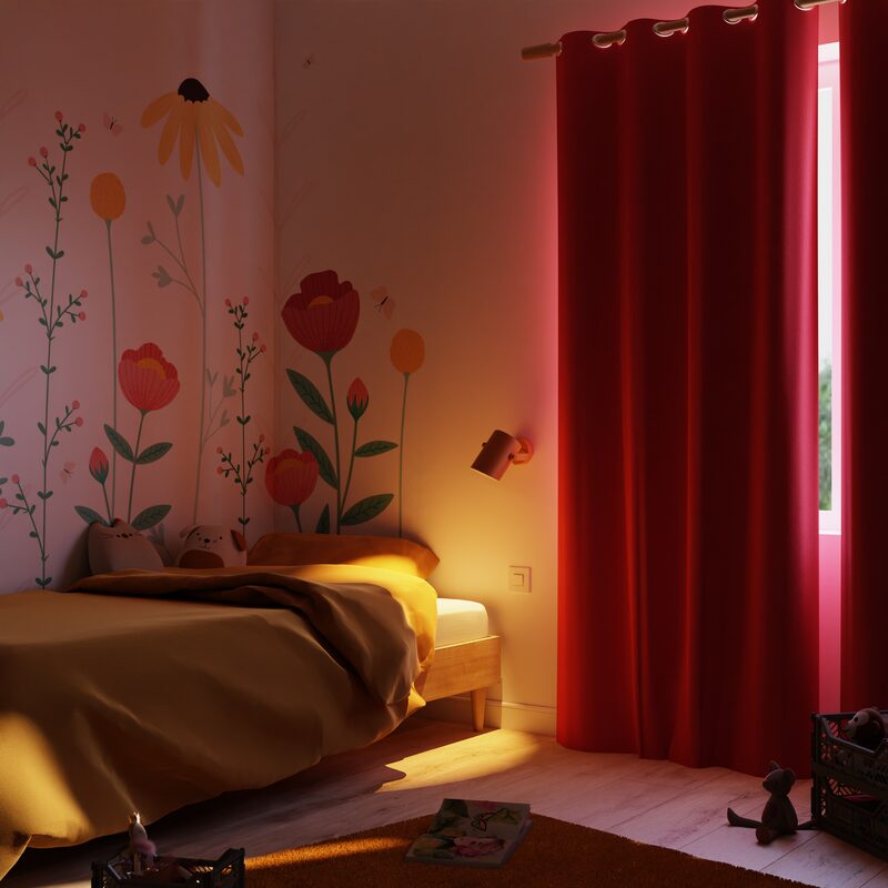 Rideau occultant GLOOM coloris corail 140 x 240 cm