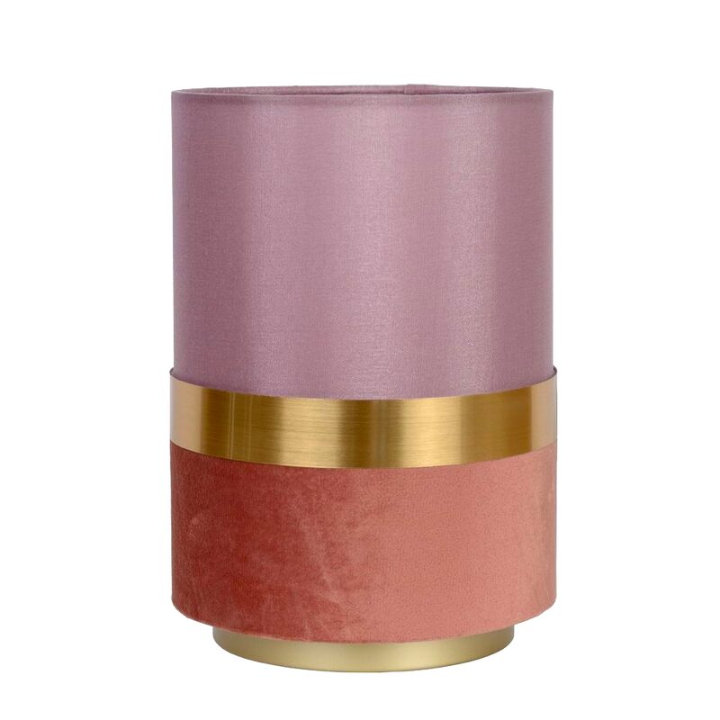 Lampe à poser TUSSE coloris Rose et doré 22 x 15 cm