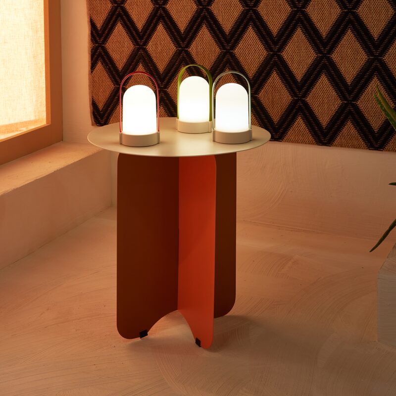 Lot de lampe à poser URI coloris multicolore 15 x 14,5 cm