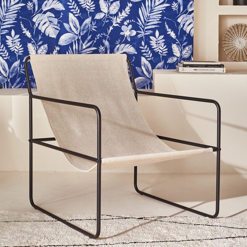 Fauteuil BERTO coloris taupe