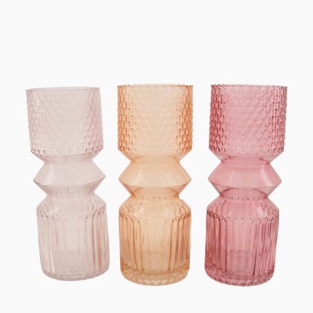 Vase TRIO DEGRADE coloris rose