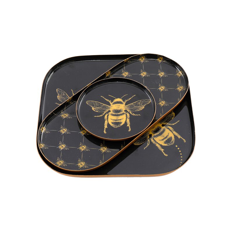Plateau décoratif BLACK BEES coloris noir