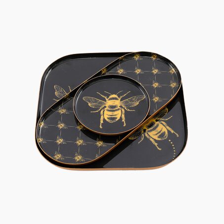 Plateau décoratif BLACK BEES coloris noir