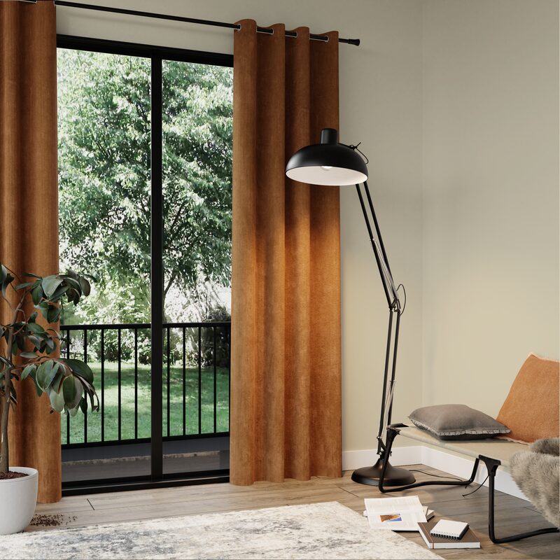 Rideau GATIEN coloris camel 140 x 260 cm