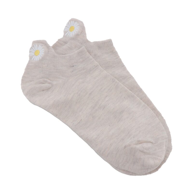 Chaussettes LANGUETTE FLEUR coloris beige