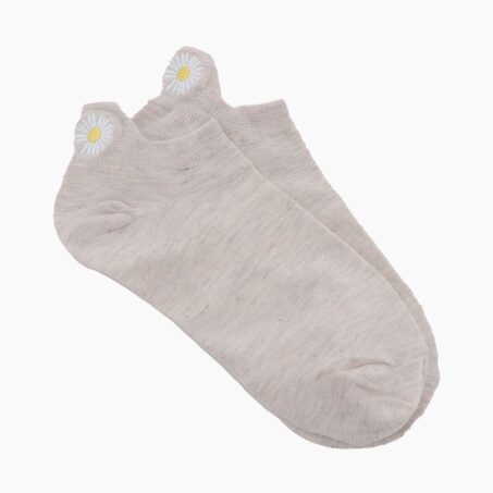 Tites Chaussettes LANGUETTE FLEUR coloris beige