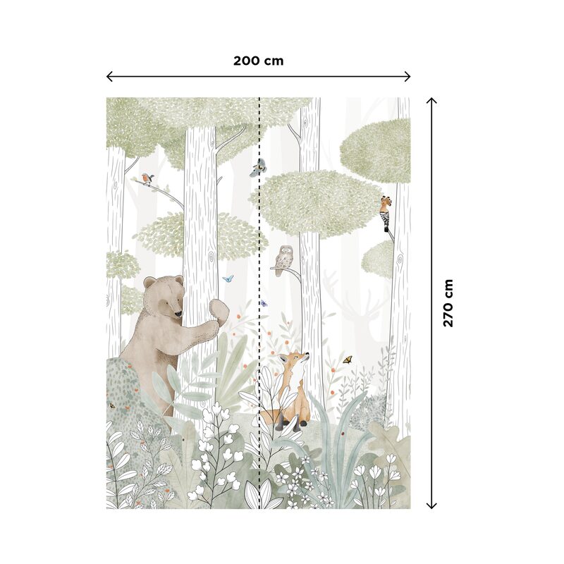 Papier peint panoramique L CALM FOREST SMALL LIFE 200 x 270 cm