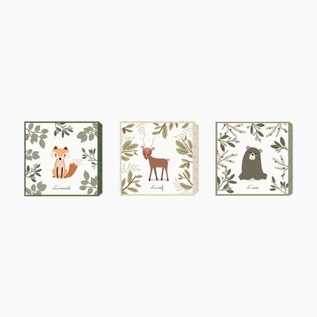 4MURS Triptyque LES ANIMAUX SAUVAGES coloris multicolore