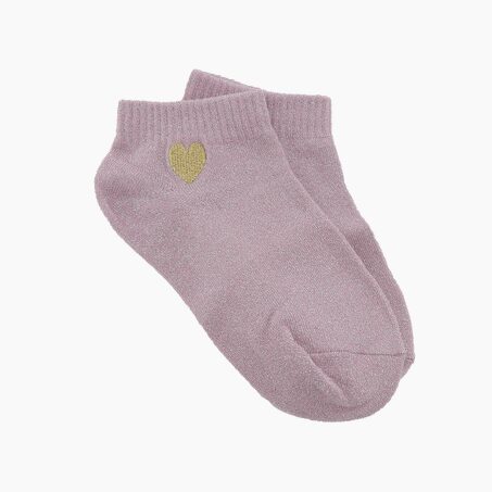 Tites Chaussettes LUREX ET COEUR coloris rose