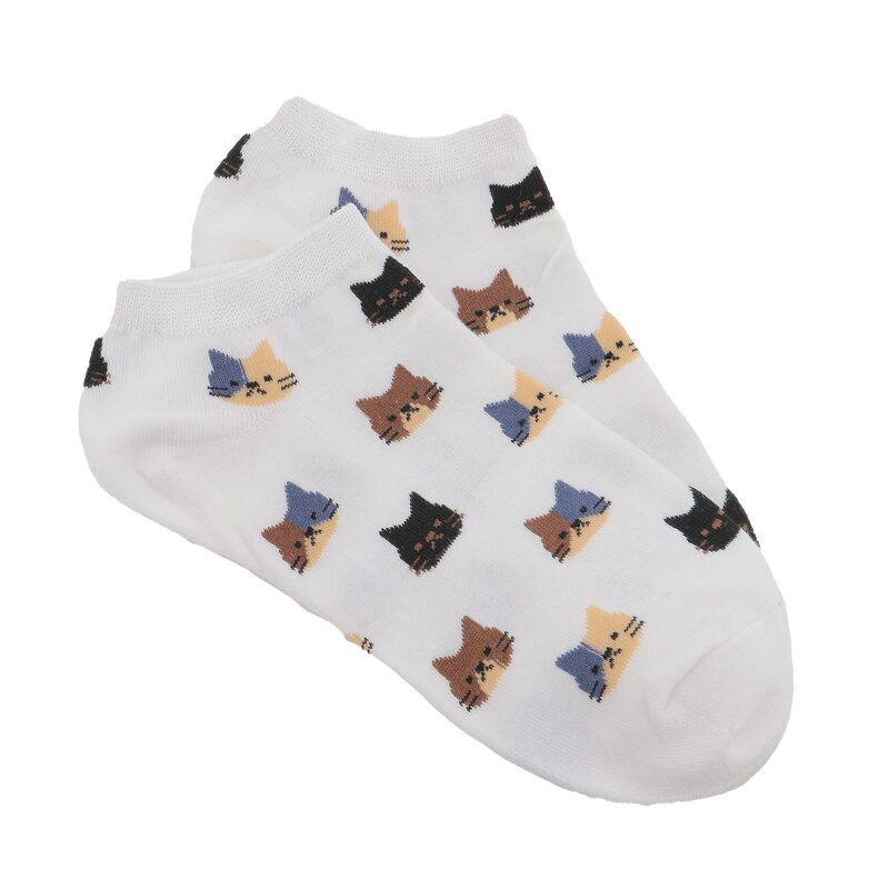 Chaussettes TETE DE CHAT coloris blanc