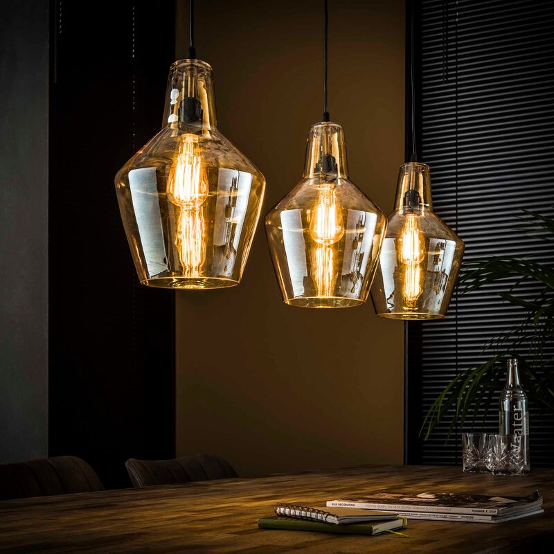 Suspension DROPSMOKY coloris transparent 25 x 112 cm