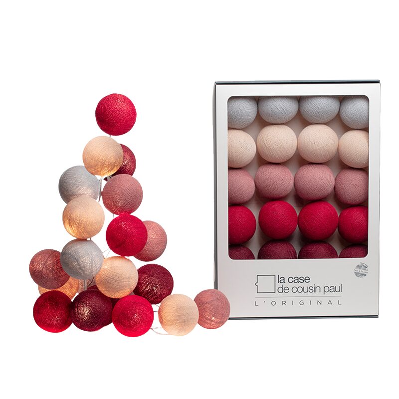 Guirlande lumineuse L'ORIGINAL LOUXOR coloris Perle - Lin - Vieux rose - Bordeaux - Prune