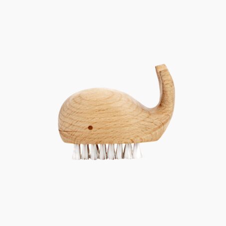 Kikkerland Brosse à récurer BALEINE coloris bois