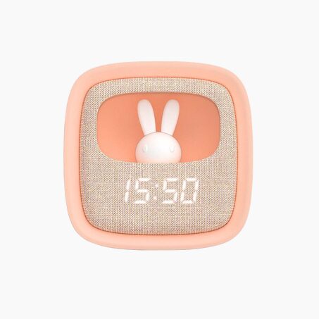 Réveil MOB BILLY CLOCK VEILLEUSE LAPIN rose hauteur 15 cm