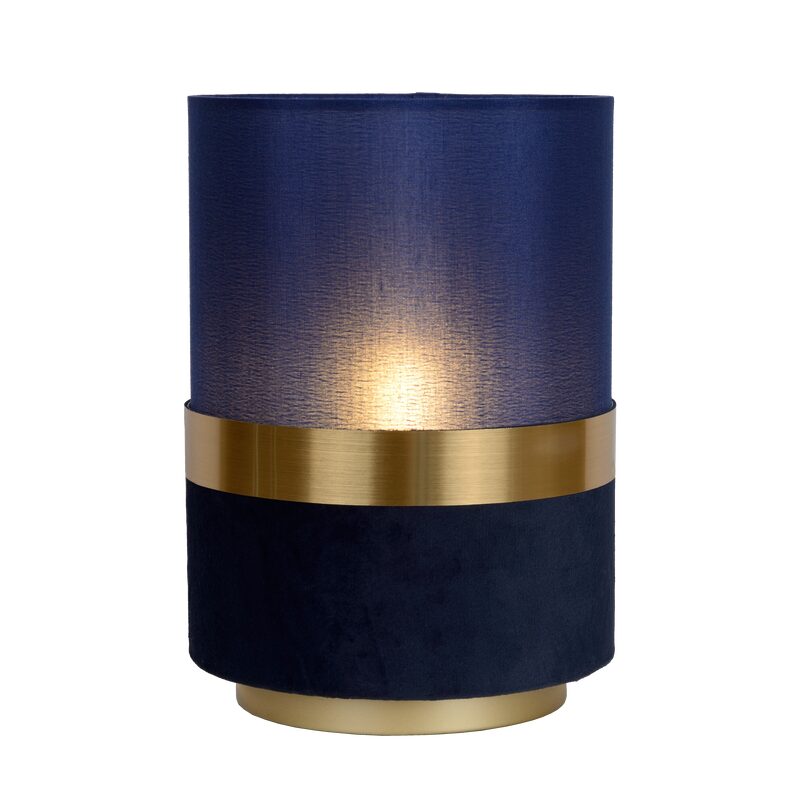 Lampe à poser TUSSE coloris Bleu et doré 22 x 15 cm