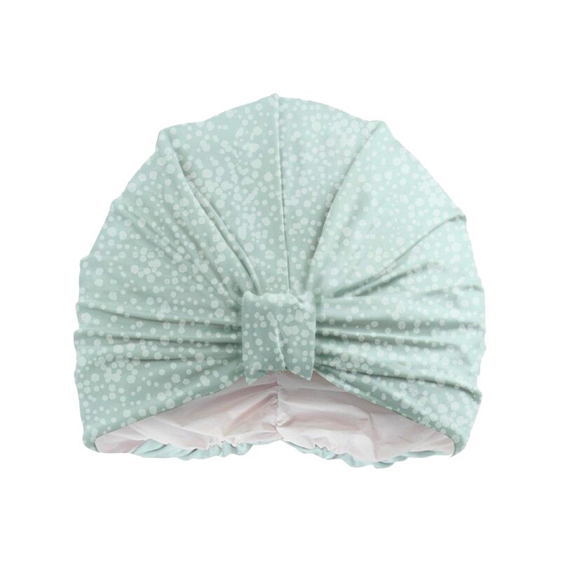 Bonnet de douche TURBAN vert à motifs