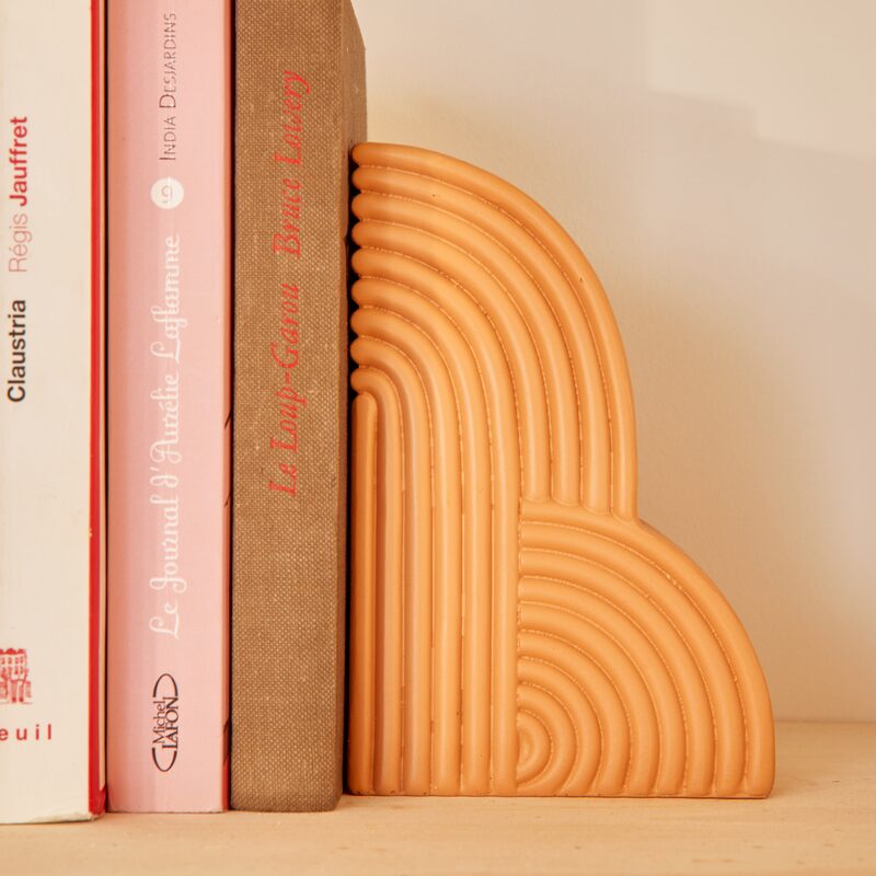 Serre-livres HOLDA coloris terracotta et blanc