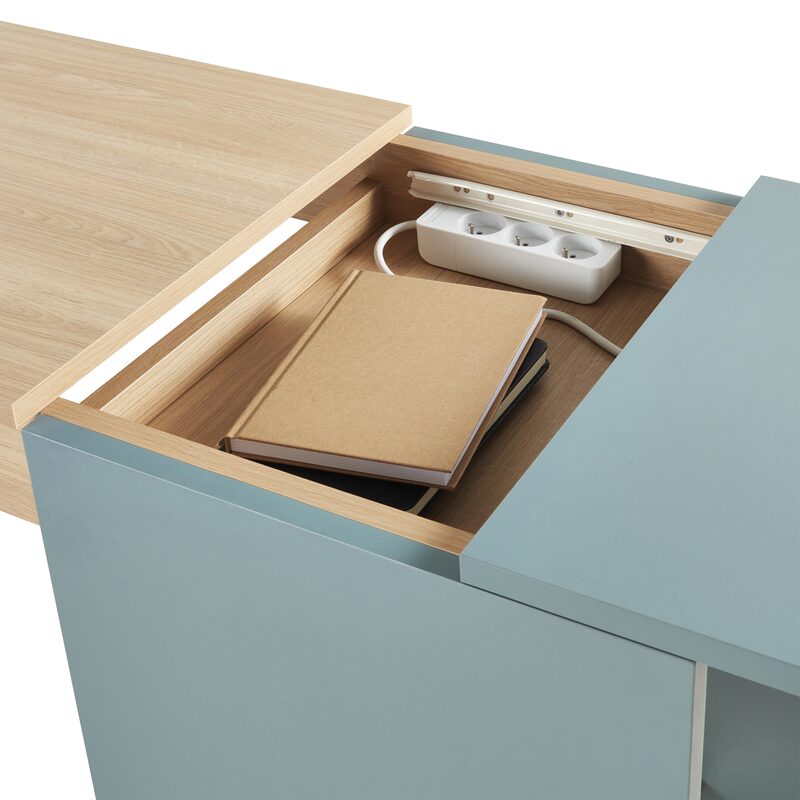 Bureau modulable SLIDE coloris vert de gris