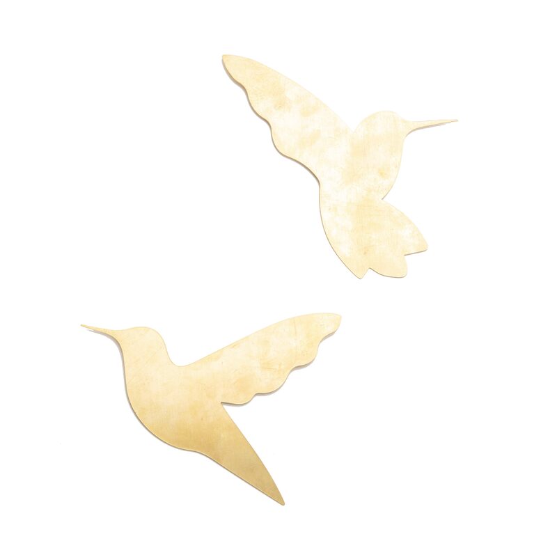 Déco murale métal COLIBRI coloris doré