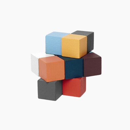 Kikkerland Casse-tête en bois CASSE TÊTE COLORÉ 3D