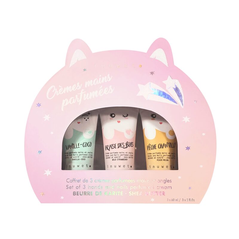 Coffret cosmétique MAIN CHATON Vanille-Coco / Fraise / Peche
