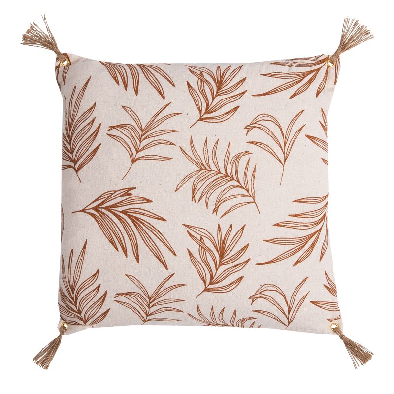 Coussin INESA coloris blanc / terracotta 40 x 40 cm